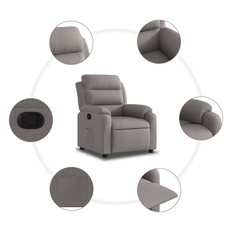 Fauteuil Verstelbaar Stof Taupe Nee Handmatig verstelbaar