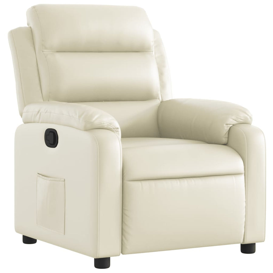 Fauteuil verstelbaar kunstleer crèmekleurig