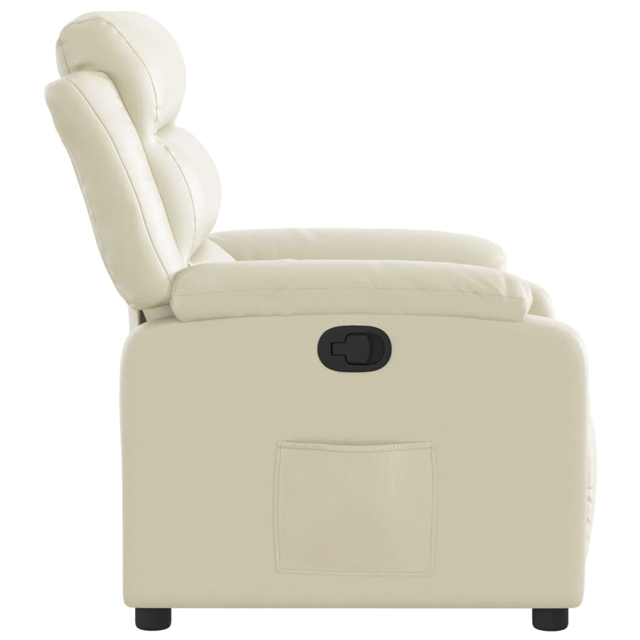 Fauteuil verstelbaar kunstleer crèmekleurig