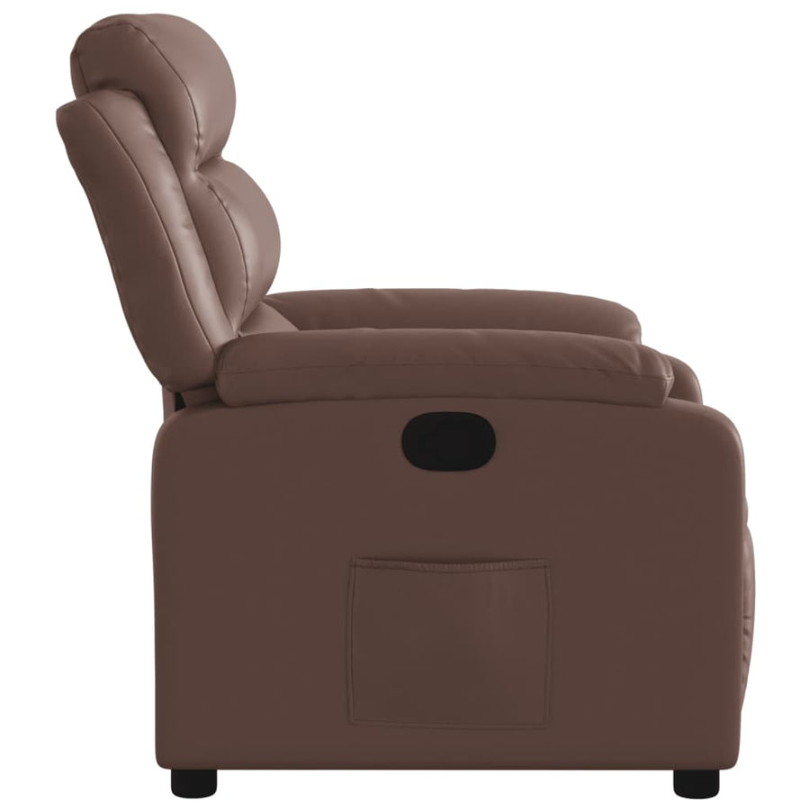 Fauteuil verstelbaar kunstleer bruin