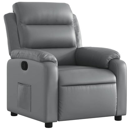 Fauteuil verstelbaar kunstleer grijs
