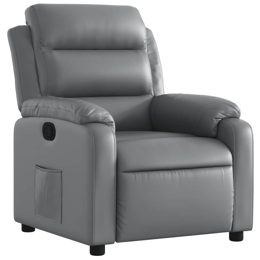 Fauteuil verstelbaar kunstleer grijs