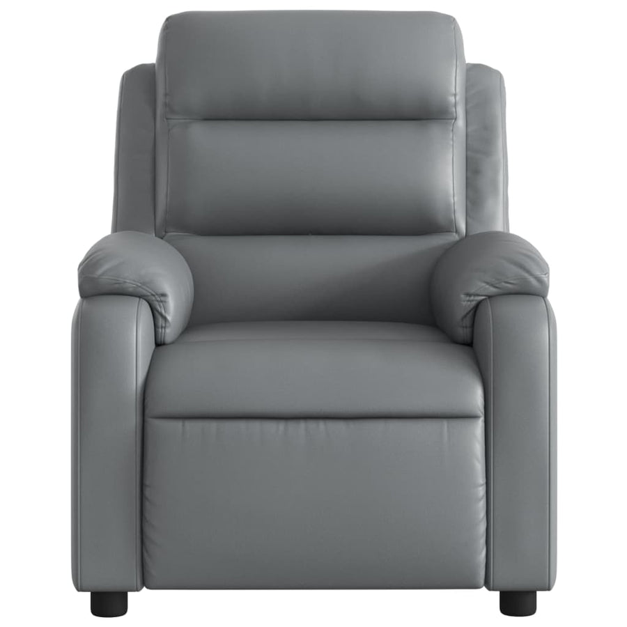 Fauteuil verstelbaar kunstleer grijs