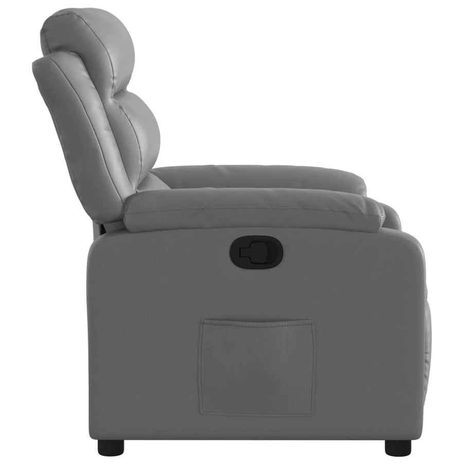 Fauteuil verstelbaar kunstleer grijs