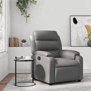 Fauteuil verstelbaar kunstleer grijs 75x92.5x100 cm