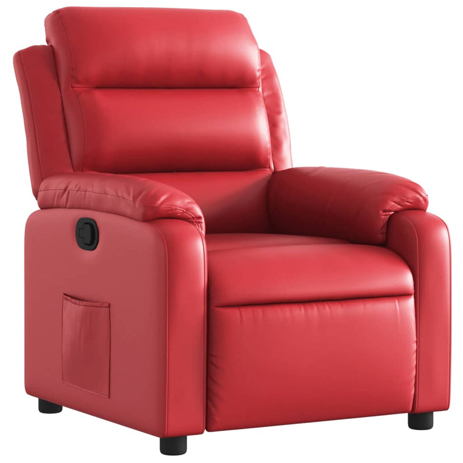 Fauteuil Verstelbaar Kunstleer Rood 1 Nee