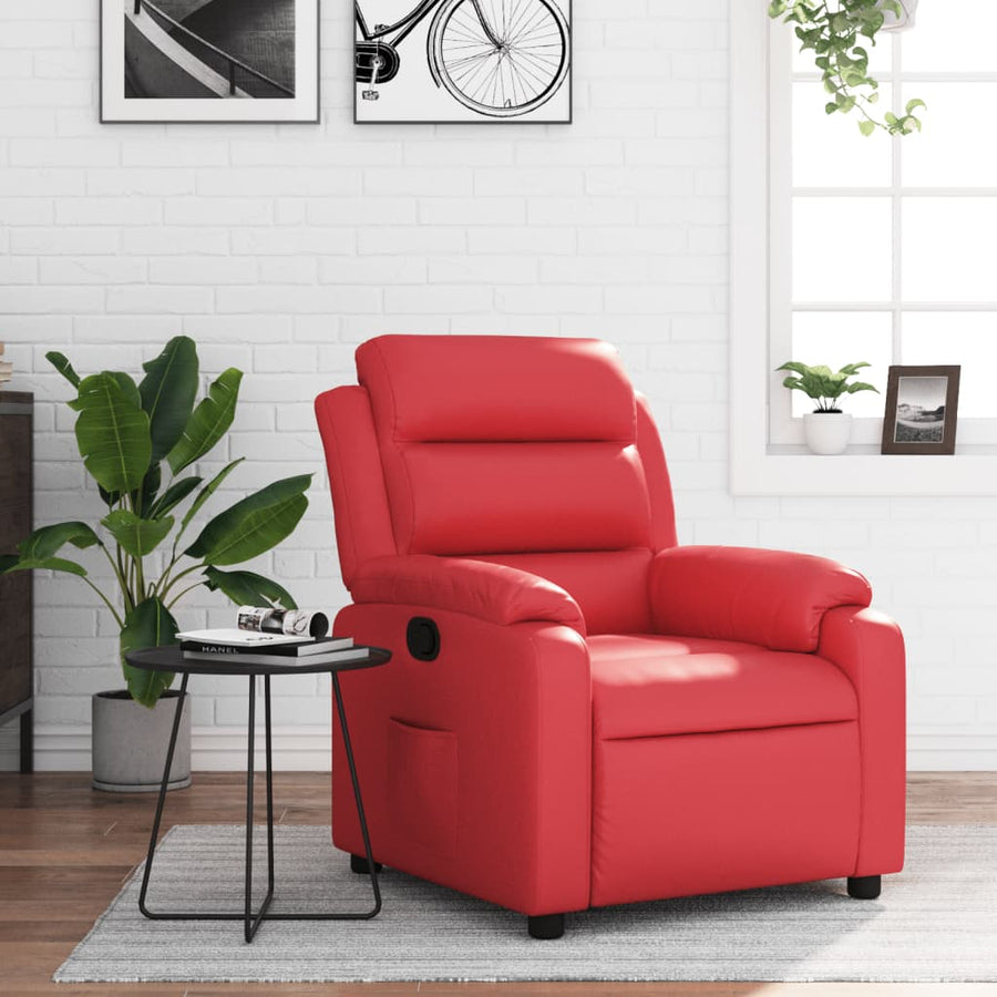Fauteuil Verstelbaar Kunstleer Rood 1 Nee