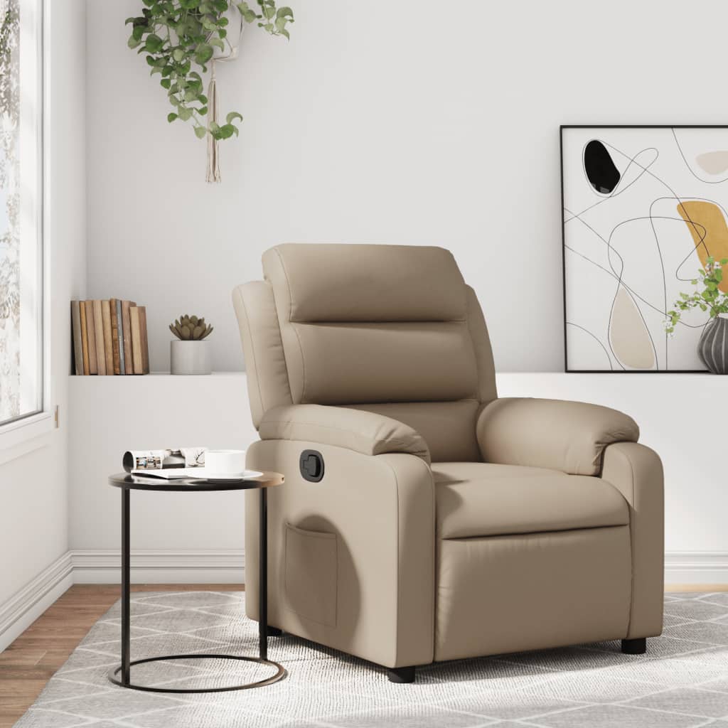 Fauteuil verstelbaar kunstleer cappuccinokleurig