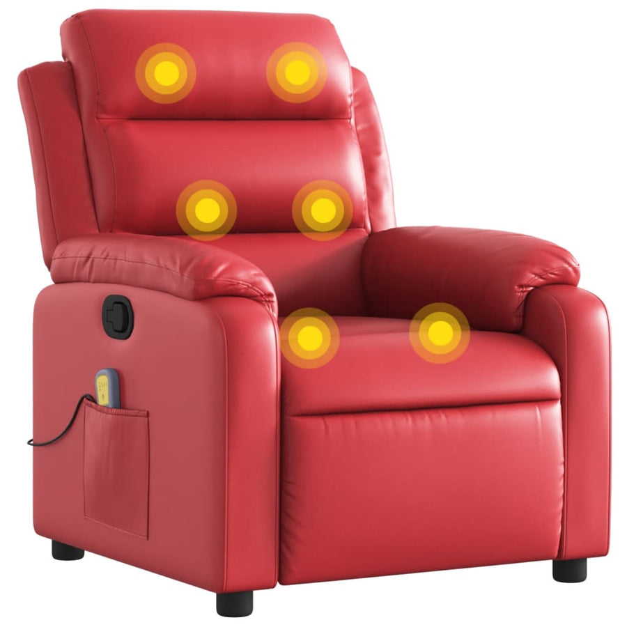 Massagestoel Verstelbaar Kunstleer Rood 1