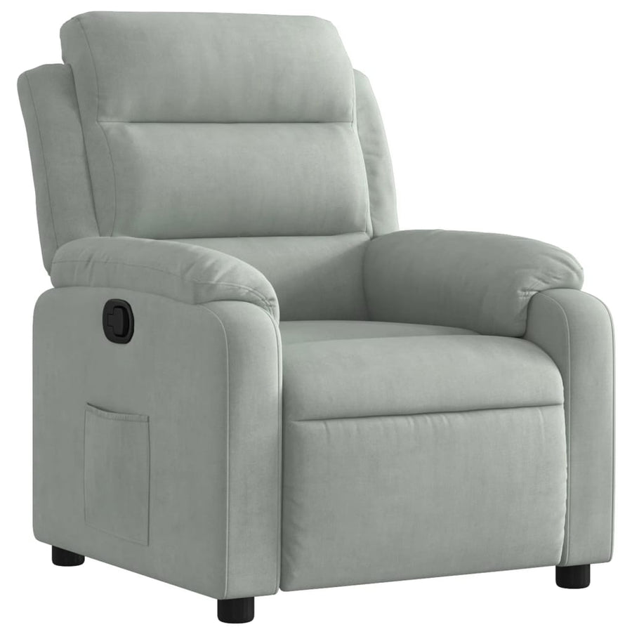 Fauteuil Verstelbaar Fluweel Lichtgrijs Nee Handmatig verstelbaar