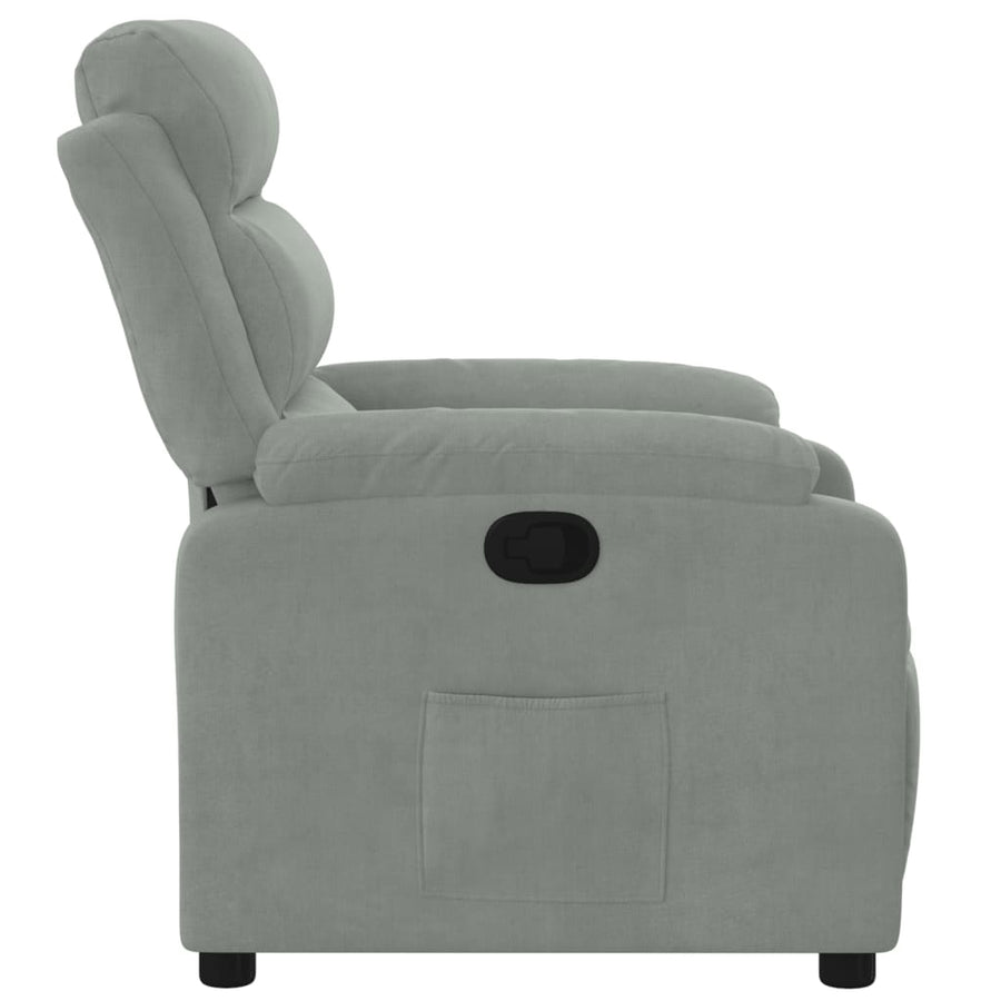 Fauteuil Verstelbaar Fluweel Lichtgrijs Nee Handmatig verstelbaar