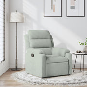 Fauteuil verstelbaar fluweel lichtgrijs 75x92.5x100 cm