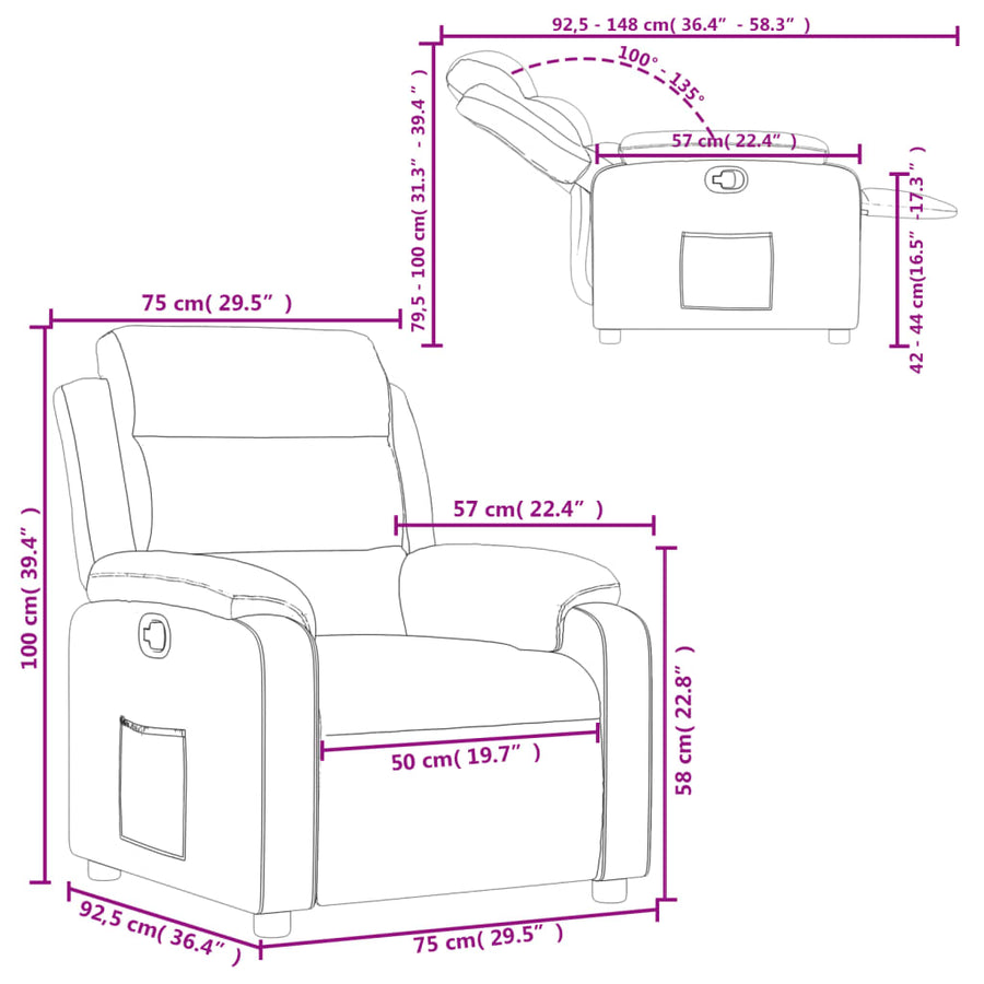 Fauteuil verstelbaar fluweel donkergroen