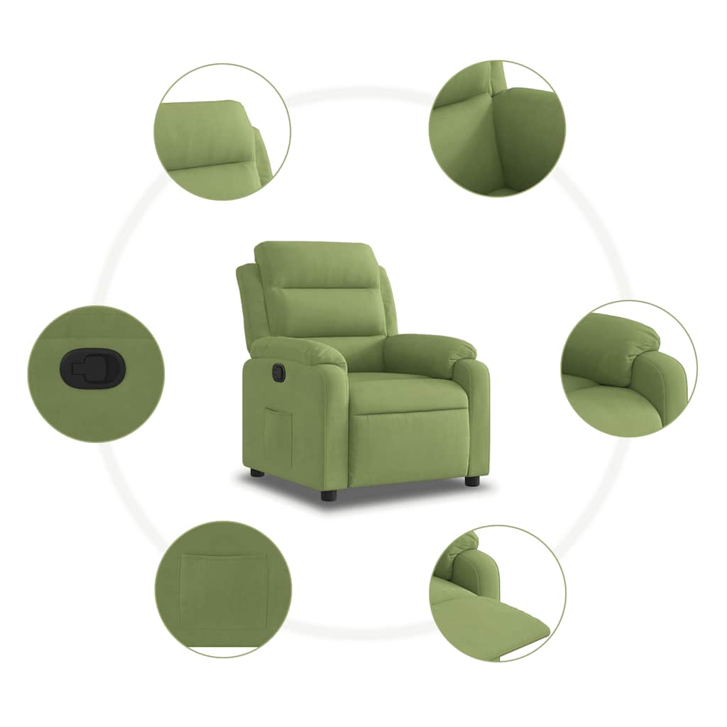Fauteuil verstelbaar fluweel lichtgroen