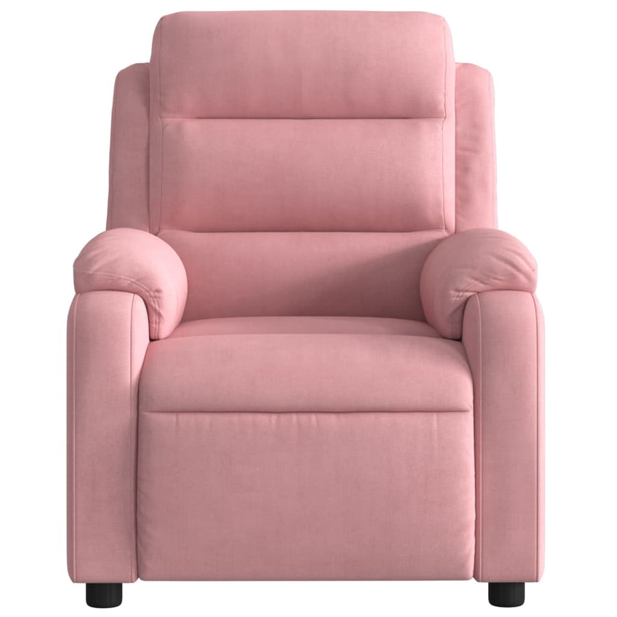 Fauteuil verstelbaar fluweel roze