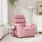 Fauteuil verstelbaar fluweel roze 75x148x100 cm