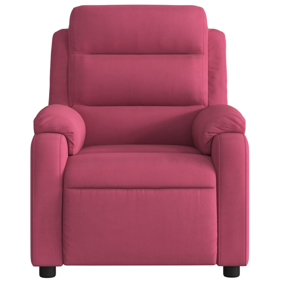 Fauteuil Verstelbaar Fluweel Wijnrood 1 Nee