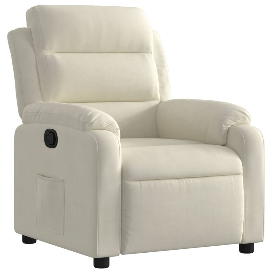 Fauteuil verstelbaar fluweel crèmekleurig