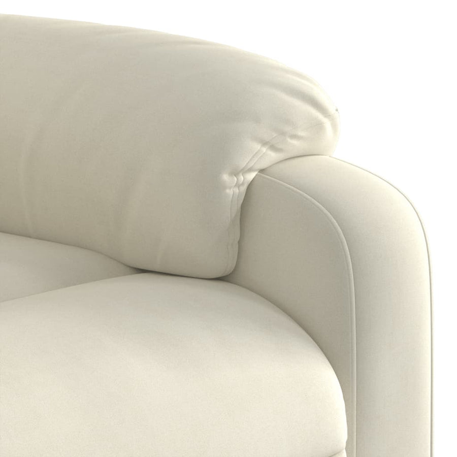 Fauteuil verstelbaar fluweel crèmekleurig