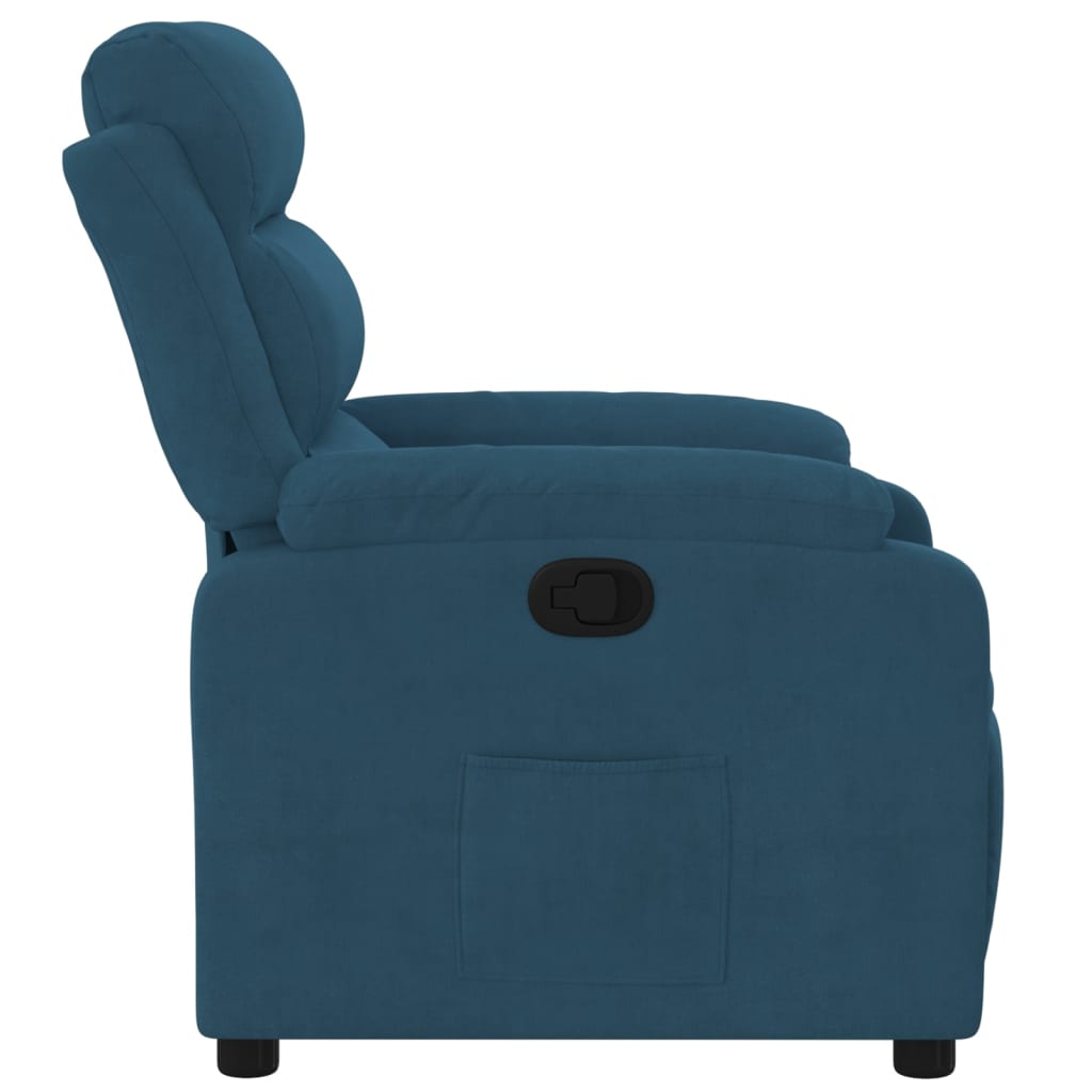 Fauteuil Verstelbaar Fluweel Blauw 1 Nee