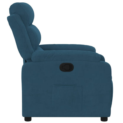 Fauteuil Verstelbaar Fluweel Blauw 1 Nee