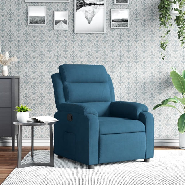 Fauteuil Verstelbaar Fluweel Blauw Nee Handmatig verstelbaar