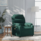 Massage chair adjustable velvet dark green