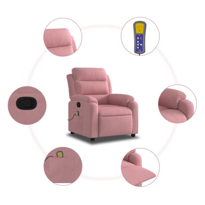 Massagestoel verstelbaar fluweel roze