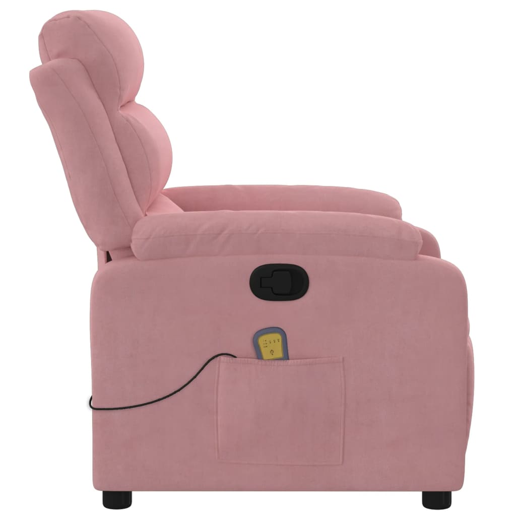 Massagestoel verstelbaar fluweel roze