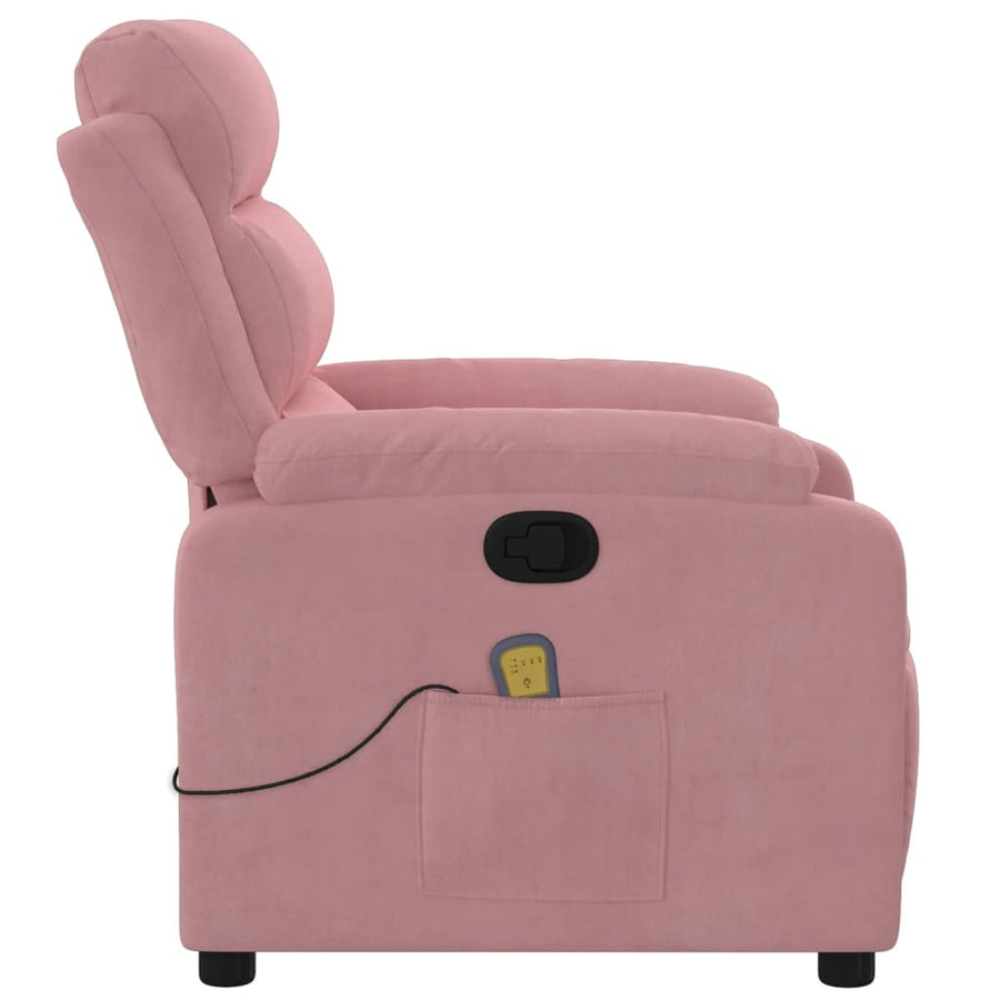 Massagestoel verstelbaar fluweel roze