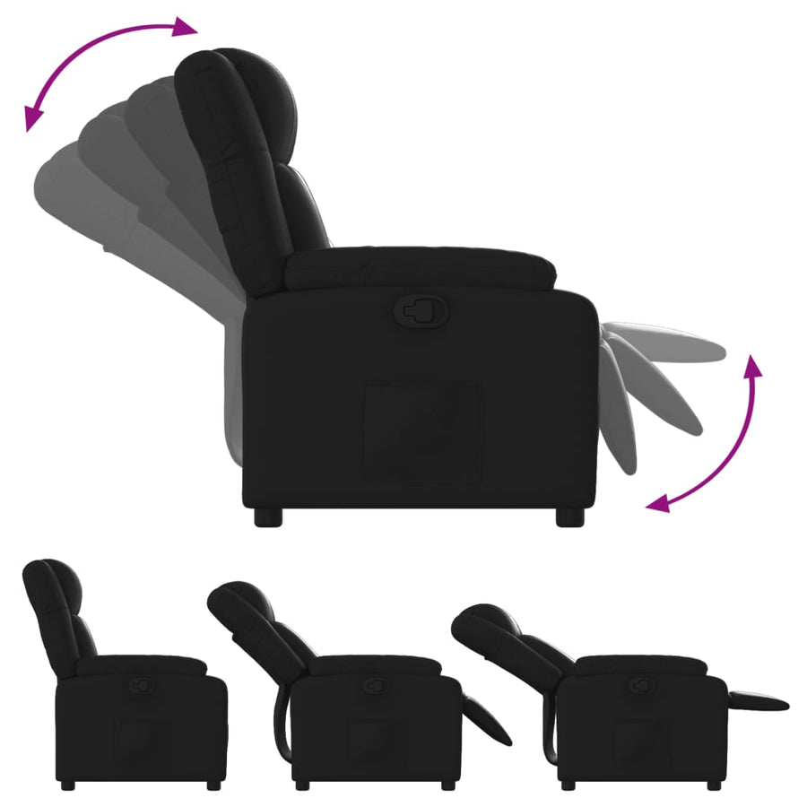 Fauteuil Verstelbaar Kunstleer Zwart Nee Handmatig verstelbaar