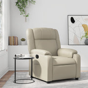 Adjustable cream artificial leather armchair