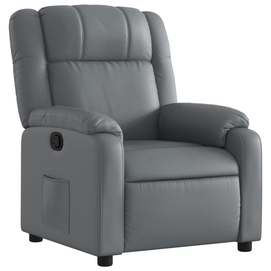 Fauteuil verstelbaar kunstleer grijs