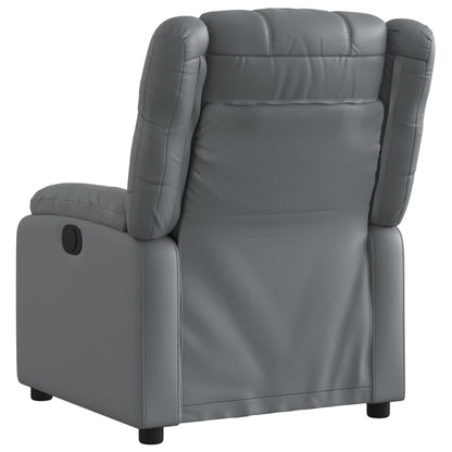 Fauteuil verstelbaar kunstleer grijs