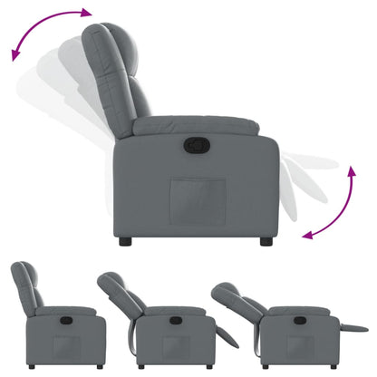 Fauteuil verstelbaar kunstleer grijs