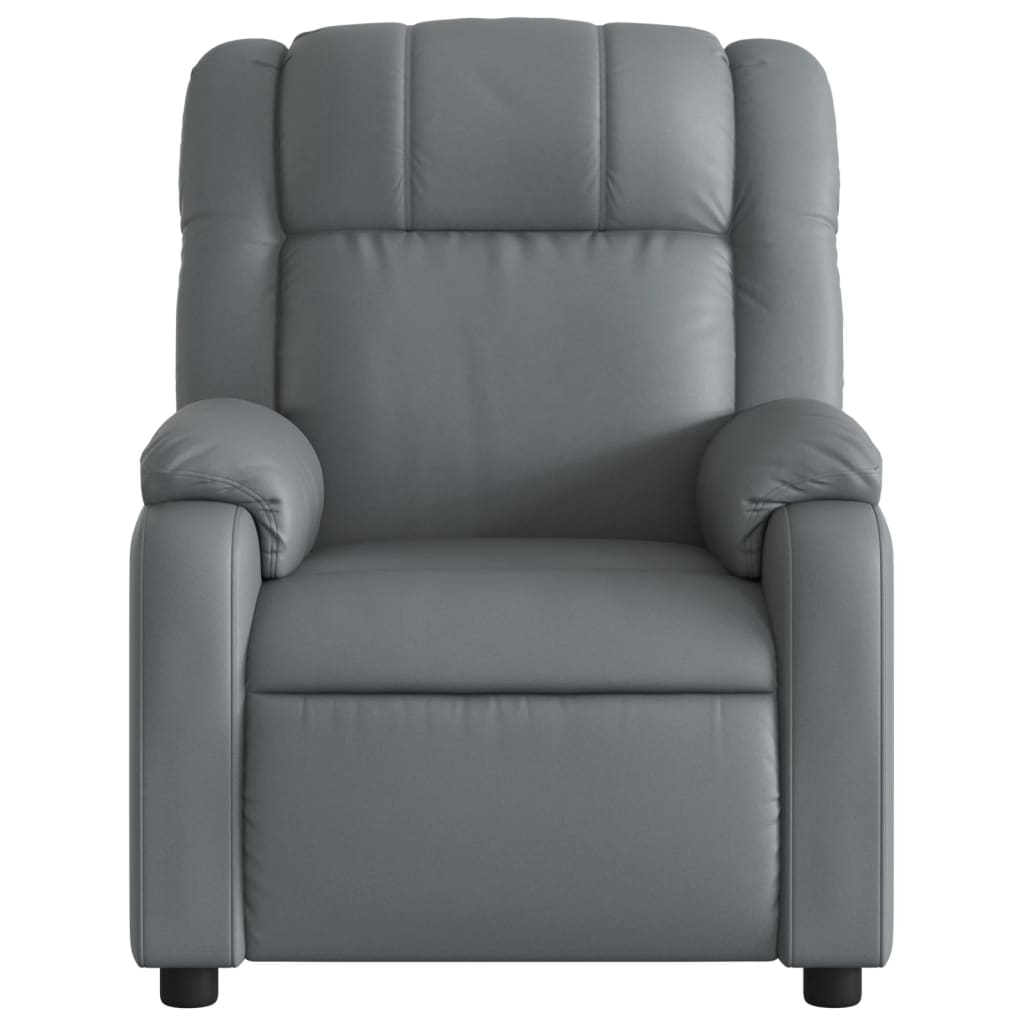 Fauteuil verstelbaar kunstleer grijs