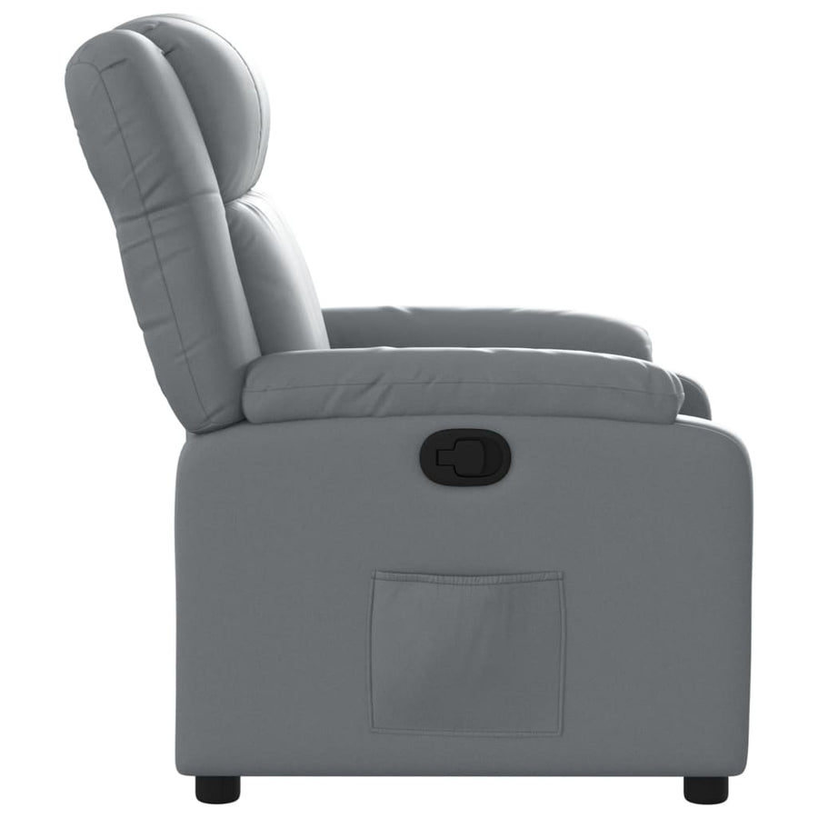 Fauteuil verstelbaar kunstleer grijs