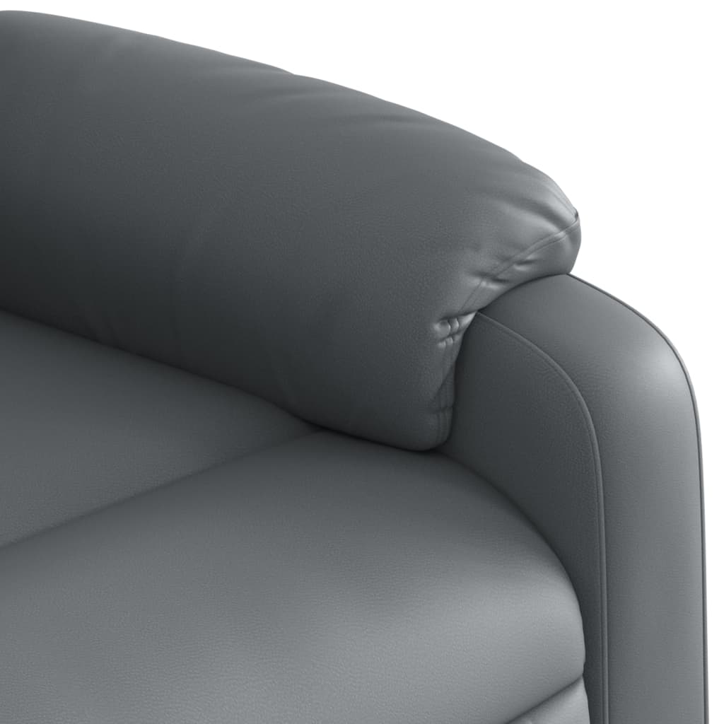 Fauteuil verstelbaar kunstleer grijs