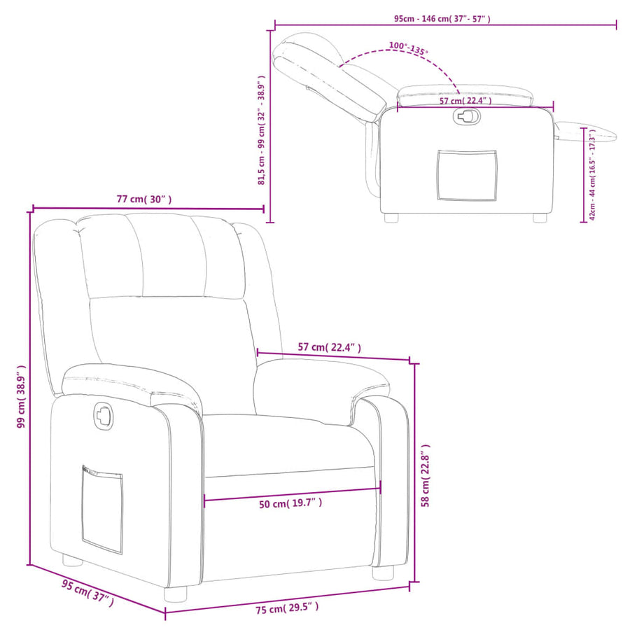 Fauteuil Verstelbaar Kunstleer Rood 1 Nee