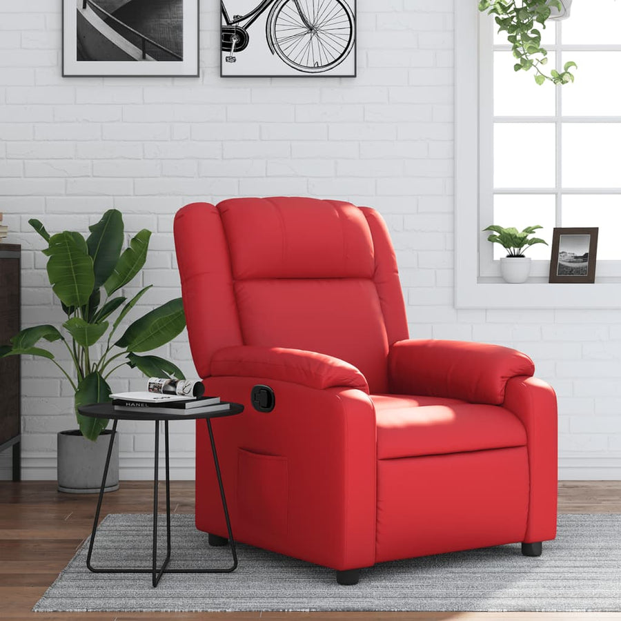 Fauteuil Verstelbaar Kunstleer Rood 1 Nee