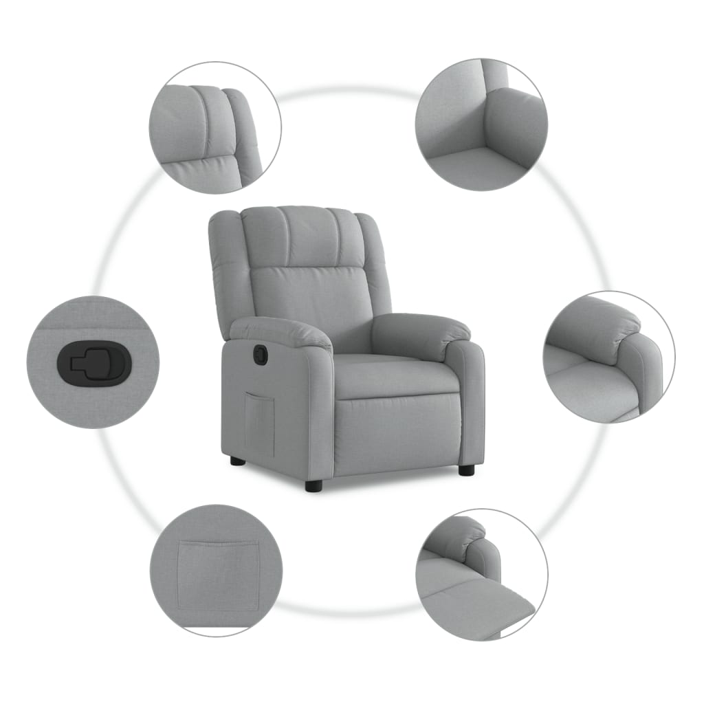 Fauteuil Verstelbaar Stof Lichtgrijs Nee Handmatig verstelbaar
