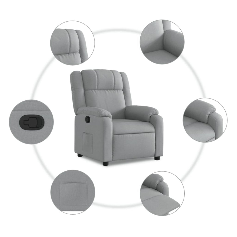 Fauteuil Verstelbaar Stof Lichtgrijs Nee Handmatig verstelbaar