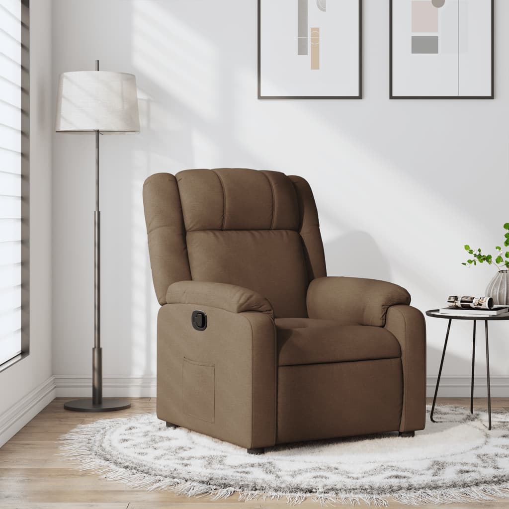 Fauteuil verstelbaar stof bruin