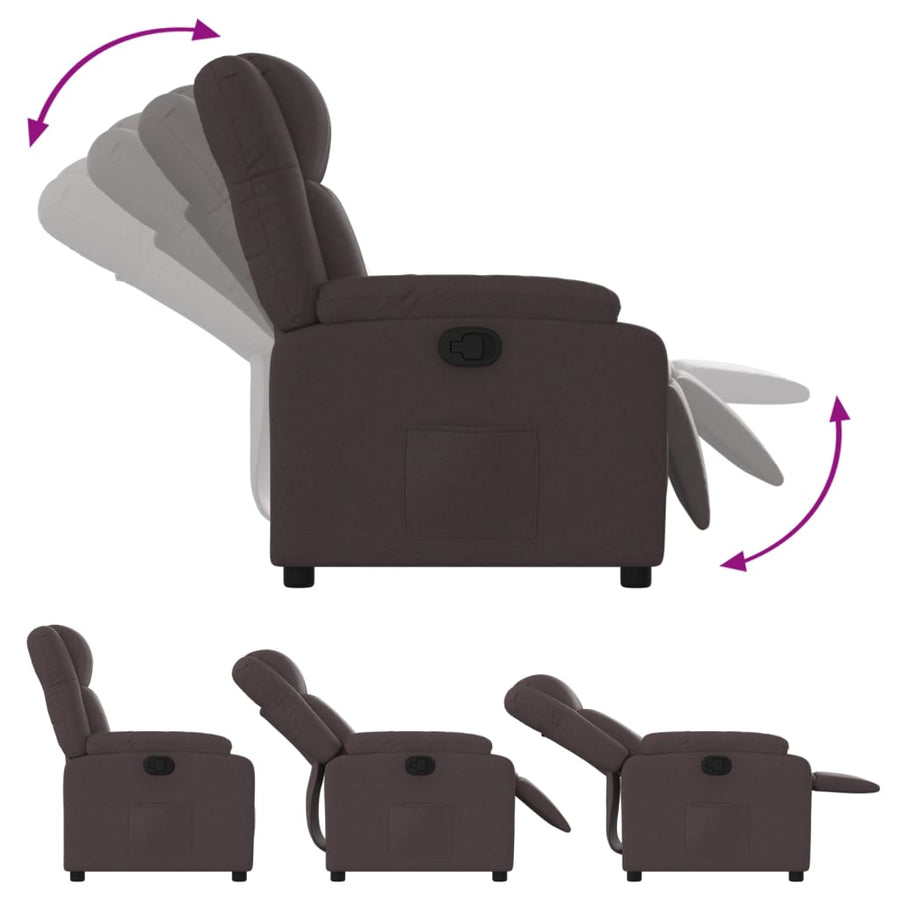 Fauteuil Verstelbaar Stof Donkerbruin 1 Nee