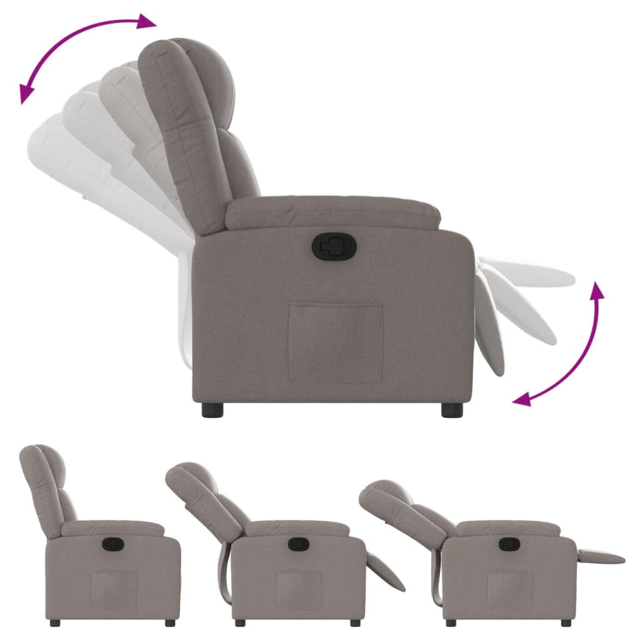 Fauteuil Verstelbaar Stof Taupe Nee Handmatig verstelbaar