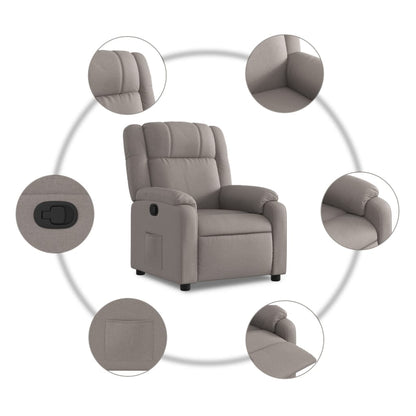 Fauteuil Verstelbaar Stof Taupe Nee Handmatig verstelbaar