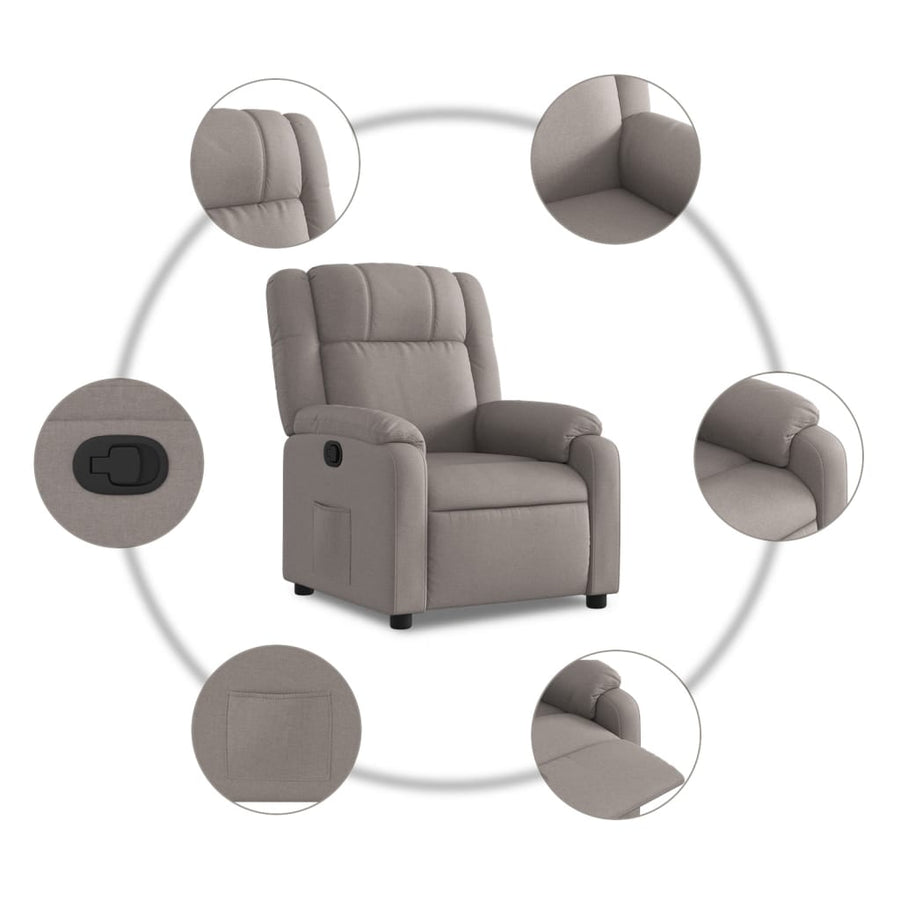 Fauteuil Verstelbaar Stof Taupe Nee Handmatig verstelbaar