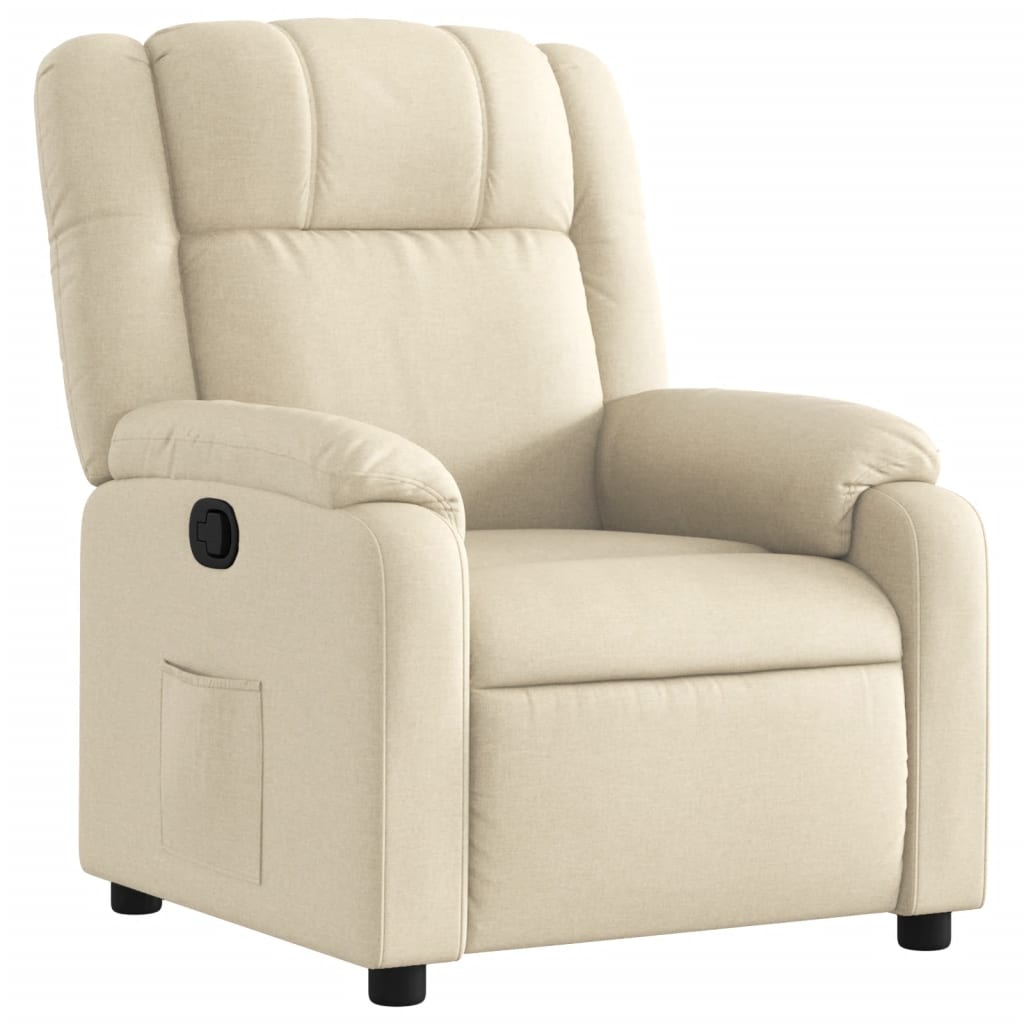 Fauteuil verstelbaar stof crèmekleurig