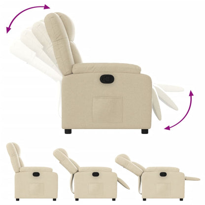 Fauteuil verstelbaar stof crèmekleurig