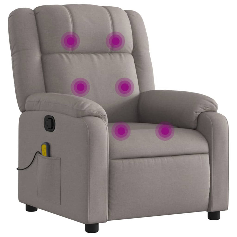 Massagestoel verstelbaar stof taupe